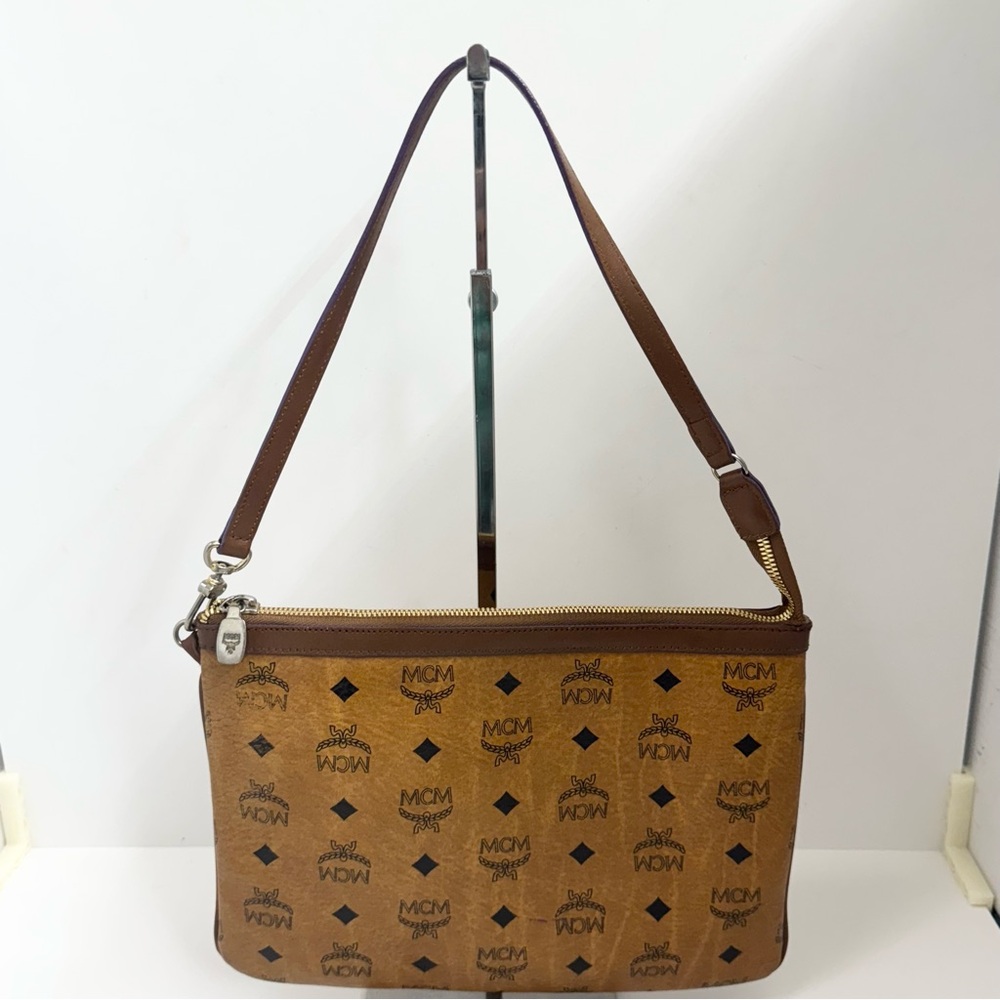 MCM Brown Logo Shoulder Bag